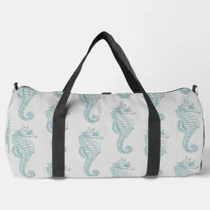 Sac De Sport Chevaux de mer tropicaux, Motif hippocampe - gris 