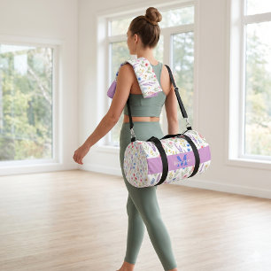 Sac De Sport Chic Monogramme De Nom De Fleur De Fleur Sauvage A