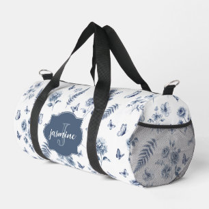 Sac De Sport Chinoiserie Toile de jouy française Monogramme Nom