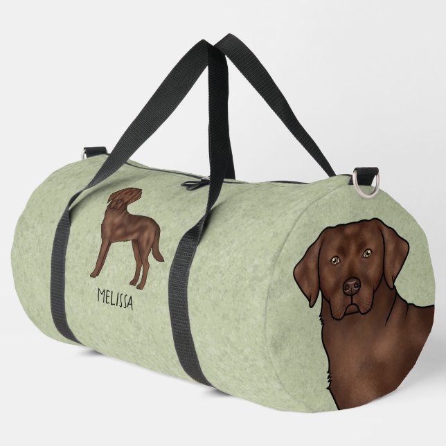 Sac De Sport Chocolat Labrador Retriever Brown Lab Dog Green (Coin gauche)