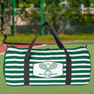 Sac De Sport Club de tennis rayé vert personnalisé Country Club