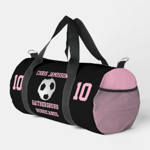 Sac De Sport Coach de l'équipe de football ou joueur Black Pink