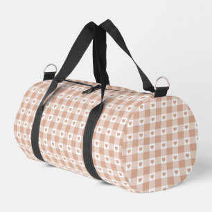 Sac De Sport Cœur à carreaux pêche Gingham Couleur Rétro