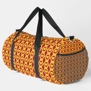 Sac De Sport Cœurs Grenat Or Motif Hexagone Grand