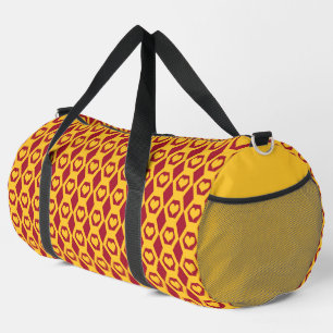 Sac De Sport Cœurs Grenat Or Motif Hexagone Grand
