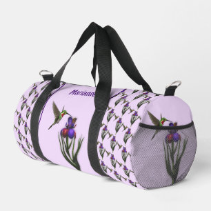 Sac De Sport Colibri Et Fleur Iris Personnalisés