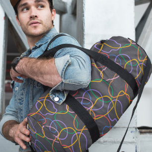 Sac De Sport Coloré Abstrait Wavy lignes Motif Monogramme