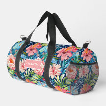 Colorful Tropical Floral Pattern Summer Flowers