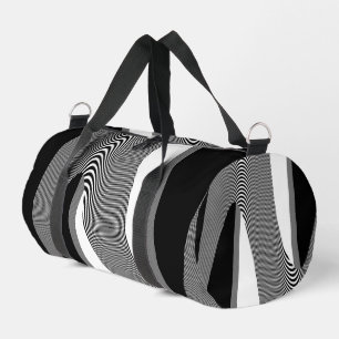 Sac De Sport Conception d'art optique noir et blanc,