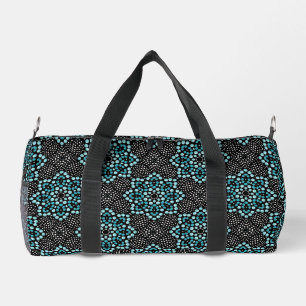 Sac De Sport Cool Turquoise Abstrait & noir Populaire Floral Do