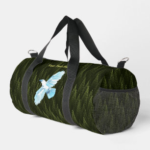 Sac De Sport Corbeau blanc sur conifères fragiles