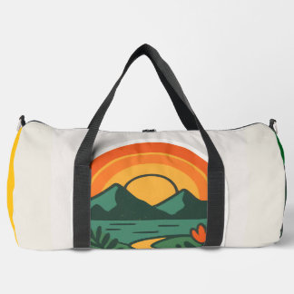 Sac De Sport Coucher de soleil de la nature rétro - Montagne Vi