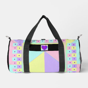 Sac De Sport couleurs pastel & coeurs violets battre