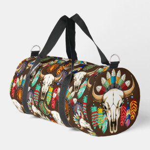 Sac De Sport Crâne de buffle emblème amérindien