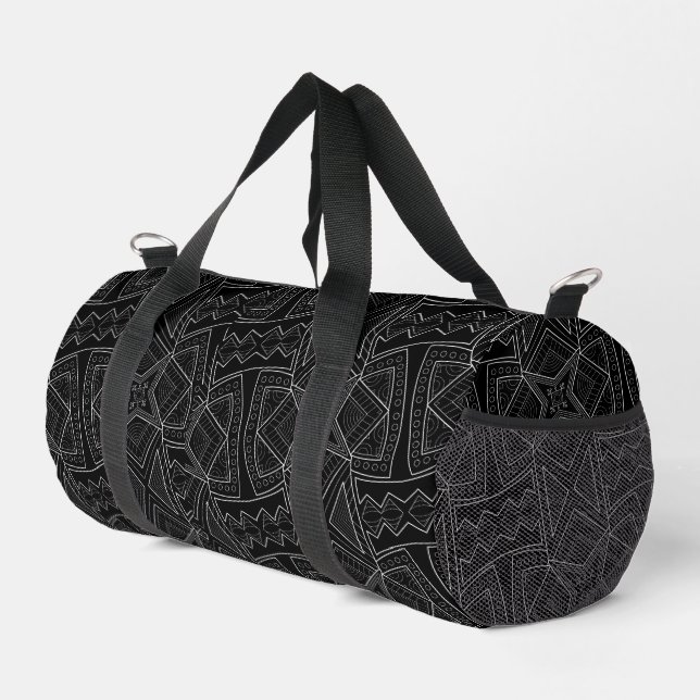 Sac De Sport Culture africaine noir et blanc (Coin droit)