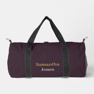 Sac De Sport Custom name minimalist modern burgundy