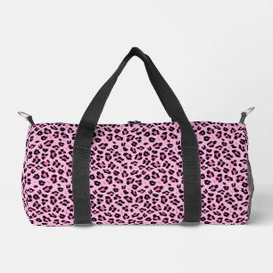 Sac De Sport Cute Empreinte de léopard rose chaud et noir