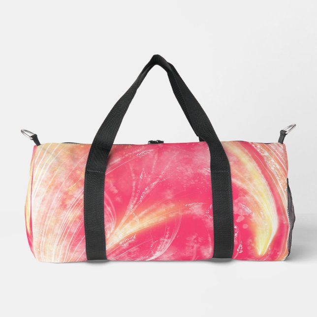 Sac De Sport Dandelions Abstraits et lucioles rouge jaune (Recto)