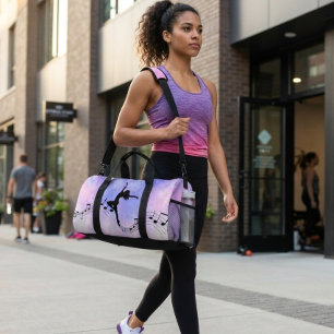 Sac De Sport Danse de la Galaxie Violette avec des Notes de Mus