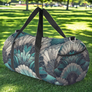 Sac De Sport Déclaration Ventilateurs d'Argent Bleu Art Nouveau