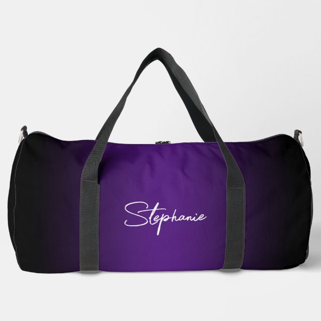 Sac De Sport Dégradé royal pourpre du bord noir (Recto)