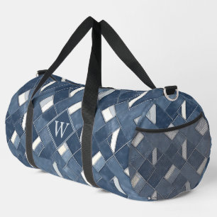 Sac De Sport Denim Blue et blanc Monogramme initial