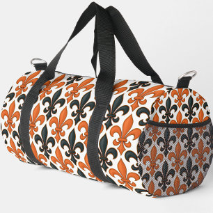 Sac De Sport Design Motif Orange noir baroque Fleur-de-lis