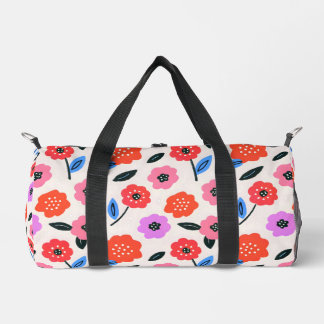 Sac De Sport Dessin à la main de motif de fleurs