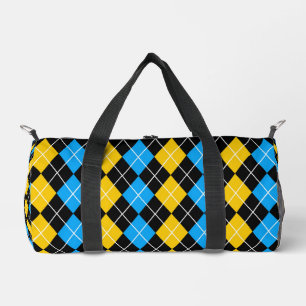 Sac De Sport Dessin de diamant Argyle bleu jaune noir