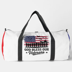 Sac De Sport Dieu bénisse notre drapeau américain des vétérans