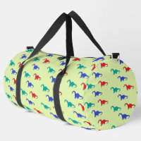 Dinosaures colorés motif sur vert
