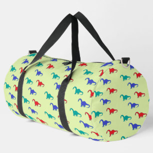 Sac De Sport Dinosaures colorés motif sur vert