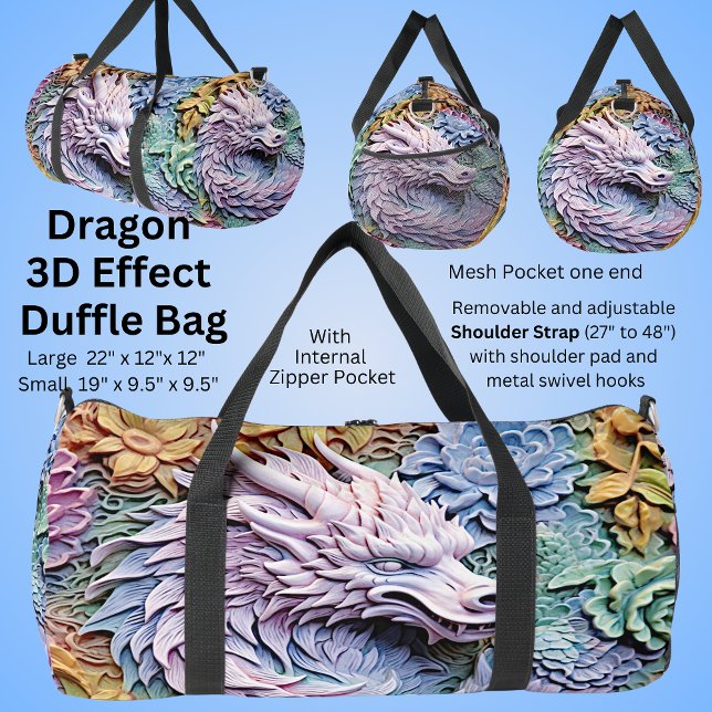 Sac De Sport Dragon à effet 3D soft Pastels (Créateur téléchargé)