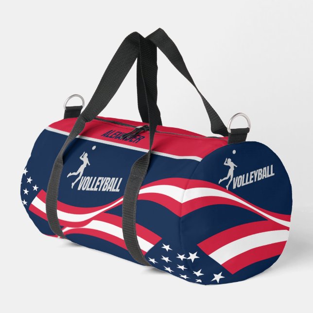 Sac De Sport Drapeau américain, Joueur de volley-ball, Cadeau d (Coin gauche)