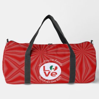 Sac De Sport Drapeau personnalisé LOVE rouge mexicain