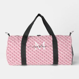 Sac De Sport Écaille de Sirène en Or Rose Monogrammée Brillante