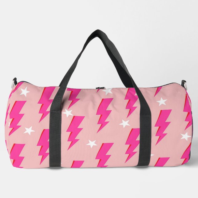 Sac De Sport Éclair étoile rose Arrière - plan Motif Y2K (Recto)
