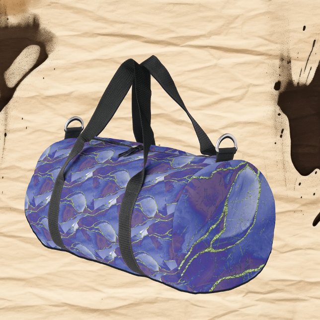Sac De Sport Elégant bleu abstrait avec violet | (Créateur téléchargé)