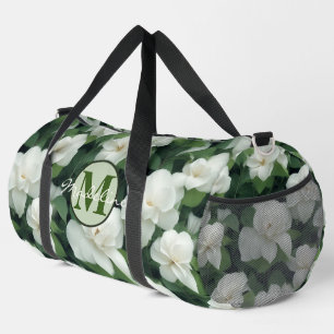 Sac De Sport Élégant classique vert botanique blanc floral