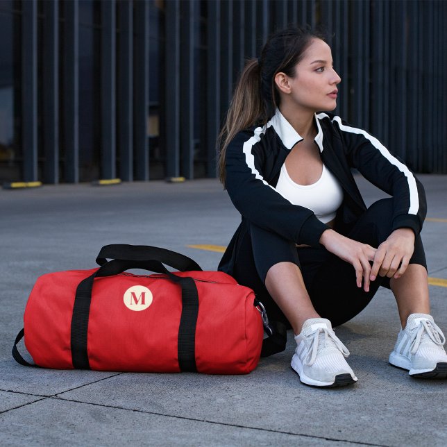 Sac De Sport Élégant En vichy Rouge Monogramme Fitness Gym (Créateur téléchargé)
