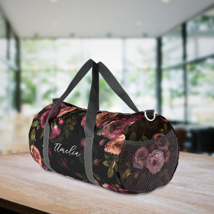Sac De Sport Élégant Floral Botanique Rose Bourgogne Foncé