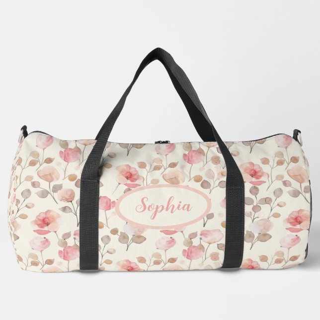 Sac De Sport Élégant Motif à fleurs roses (Recto)