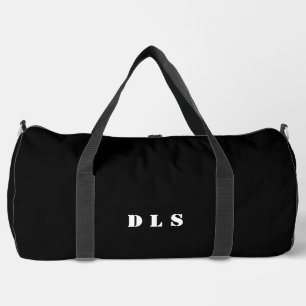 Sac De Sport Élégant noir avec initiales blanches