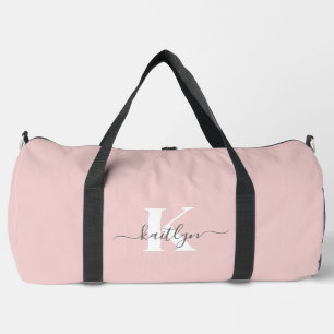 Sac De Sport Élégant violet rose gris script Monogramme