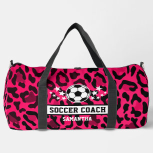 Sac De Sport Empreinte de léopard rose Nom de l'entraîneur