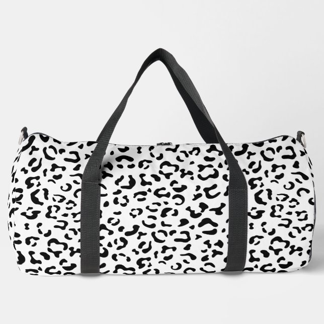 Sac De Sport Empreinte de léopard, Zones Léopard, Noir Et Blanc (Recto)