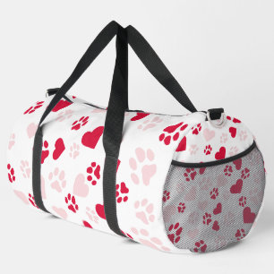 Sac De Sport Empreinte de patte de chat rouge et rose Motif dou