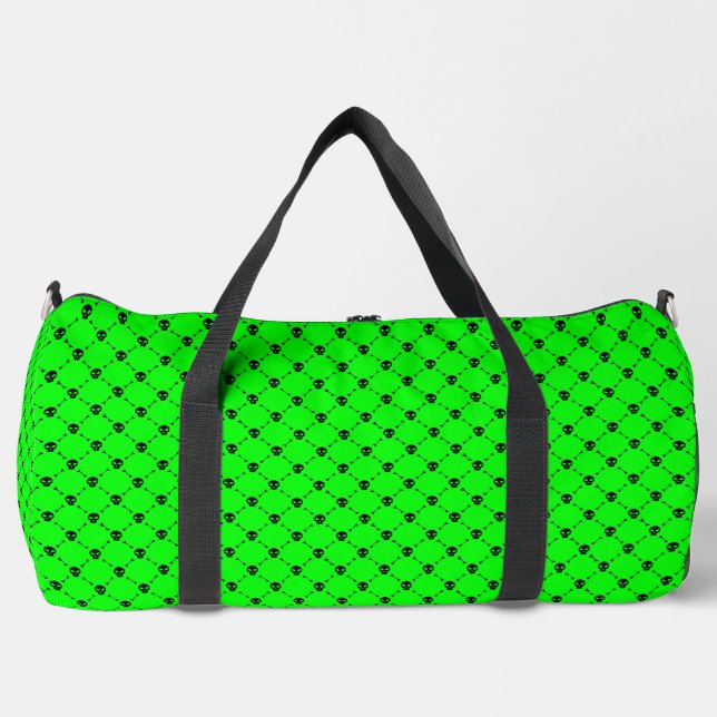 Sac De Sport empreinte du crâne d'halloween vert acide (Recto)