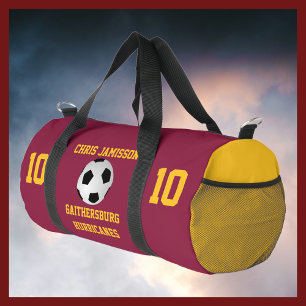 Sac De Sport Équipe de football Coach Joueur Maroon Gold Person