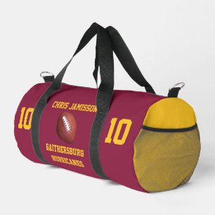 Sac De Sport Équipe de football Coach Joueur Maroon Gold Person